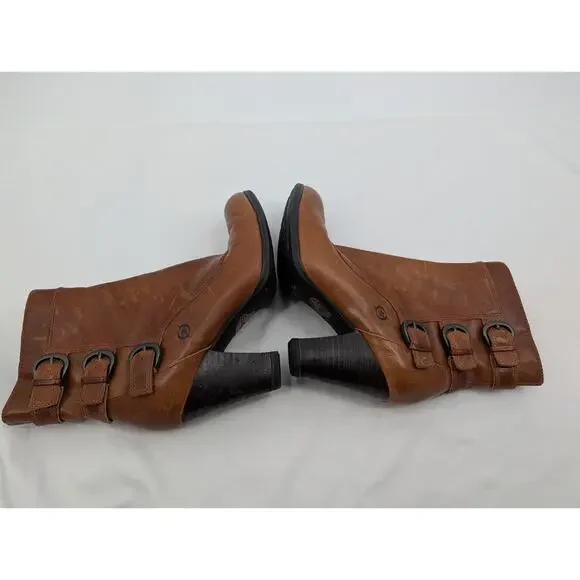 Born 7.5 Vivi Ankle Boots Buckles Heel Leather Western Rodeo Cowgirl Equestrian - Picture 6 of 9